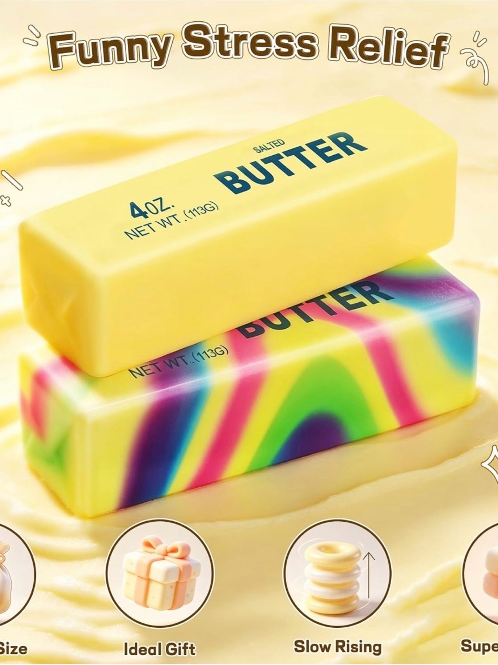 Butter Brand Yellow & Rainbow Novelty Bath Soak Bars